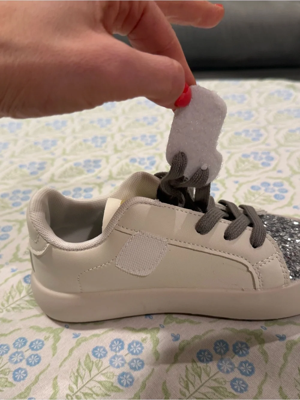 Golden Goose Inspired Glitter Star Sneakers - Silver Sparkle 13